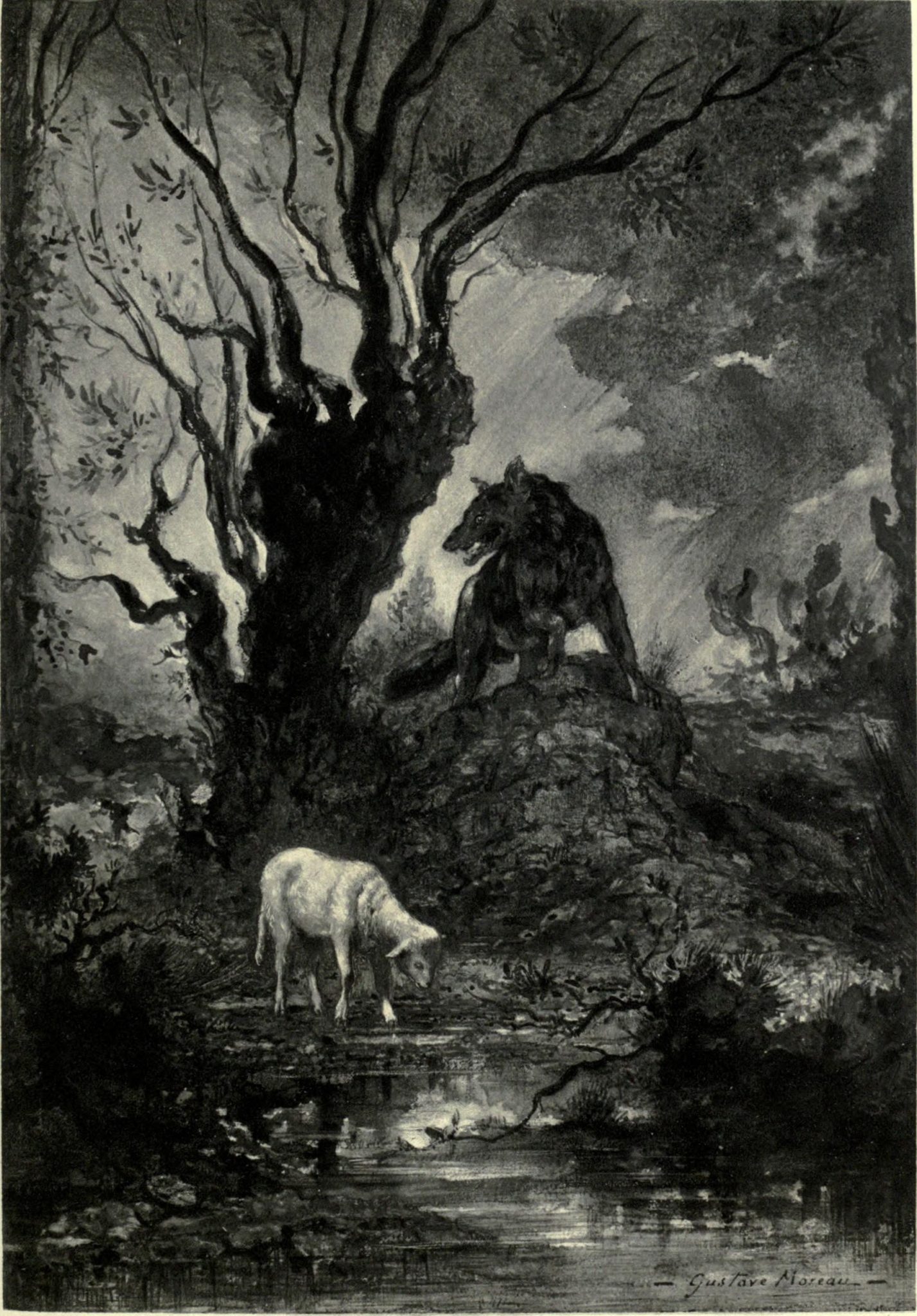 Gustave Moreau Les Fables De La Fontaine Le Loup et l'Agneau - Fable de Jean de La Fontaine | Speakerty