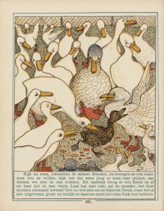 Le Vilain Petit Canard de Hans Christian Andersen illustration par Theo Van Hoytema du rejet et de la persécution - 1893