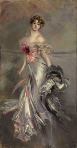 Avec Ses Vêtements Ondoyants et Nacrés de Charles Baudelaire - Peinture de Giovanni Boldini - Portrait de Marthe Régnier - 1905