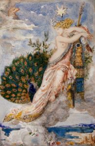 Je Te Donne ces Vers Afin que, si Mon Nom de Charles Baudelaire - Peinture de Gustave Moreau - Le Paon se Plaignant à Junon - 1881