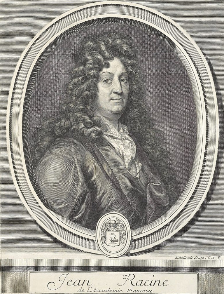 Jean Racine - Gravure par Gérard Edelinck d'après Jean-Baptiste Santerre - 1696