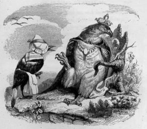 L'Aigle et La Pie de Jean de La Fontaine - Illustration de Grandville