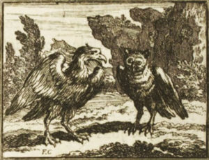 L'Aigle et Le Hibou de Jean de La Fontaine - Illustration de Chauveau