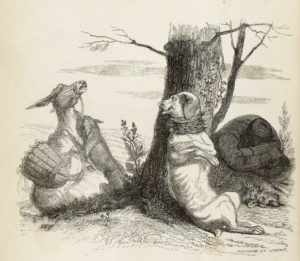 L'Âne et Le Chien de Jean de La Fontaine - Illustration de Grandville - 1840