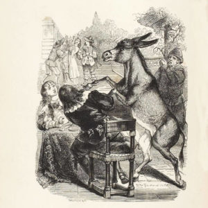 L'Âne et Le Petit Chien de Jean de La Fontaine - Illustration par Grandville - 1840