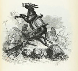 L'Âne et Ses Maîtres de Jean de La Fontaine - Illustration par Grandville - 1840