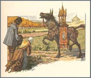 L'Âne Portant des Reliques de Jean de La Fontaine - Illustration de Eadmond Malassis - 1930