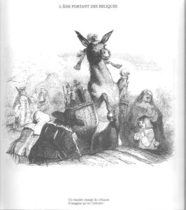 L'Âne Portant des Reliques de Jean de La Fontaine - Illustration de Grandville