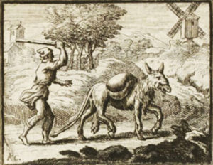 L'Âne Vêtu de La Peau du Lion de Jean de La Fontaine - Illustration de François Chauveau - 1688