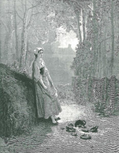 La Laitière et Le Pot au Lait de Jean de La Fontaine - Illustration par Gustave Doré - 02