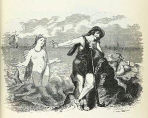 Le Berger et La Mer de Jean de La Fontaine - Illustration de Grandville - 1840