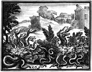 Le Dragon à Plusieurs Têtes et Le Dragon à Plusieurs Queues de Jean de La Fontaine - Illustration de François Chauveau