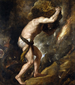 Le Guignon de Charles Baudelaire - Sisyphe peinture par Titien