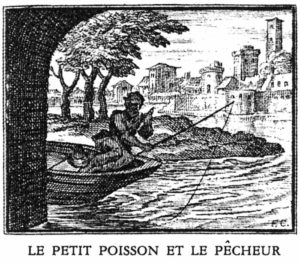 Le Petit Poisson et Le Pêcheur de Jean de La Fontaine - Illustration de François Chauveau