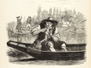 Le Petit Poisson et Le Pêcheur de Jean de La Fontaine - Illustration de Grandville