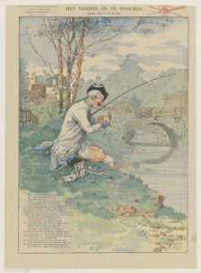 Le Petit Poisson et Le Pêcheur de Jean de La Fontaine - Illustration de Hermann Vogel - 1876