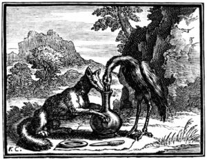 Le Renard et La Cigogne de Jean de La Fontaine - Illustration de François Chauveau