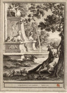 Le Renard et Les Raisins de Jean de La Fontaine - Gravure d'après Jean-Baptiste Oudry