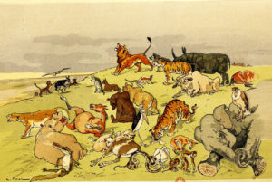 Les Animaux Malades de La Peste de Jean de La Fontaine - Illustration de Auguste Vimar - 1897
