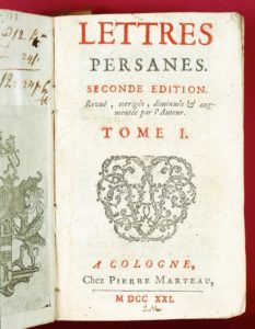 Lettres Persanes de Montesquieu - Frontispice Seconde Édition