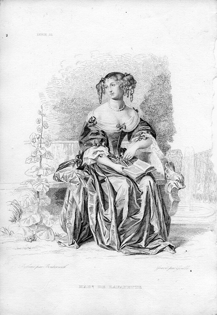 Madame de La Fayette - Portrait gravé par Amédée-Felix Geille d'après Friedrich Bouterwek