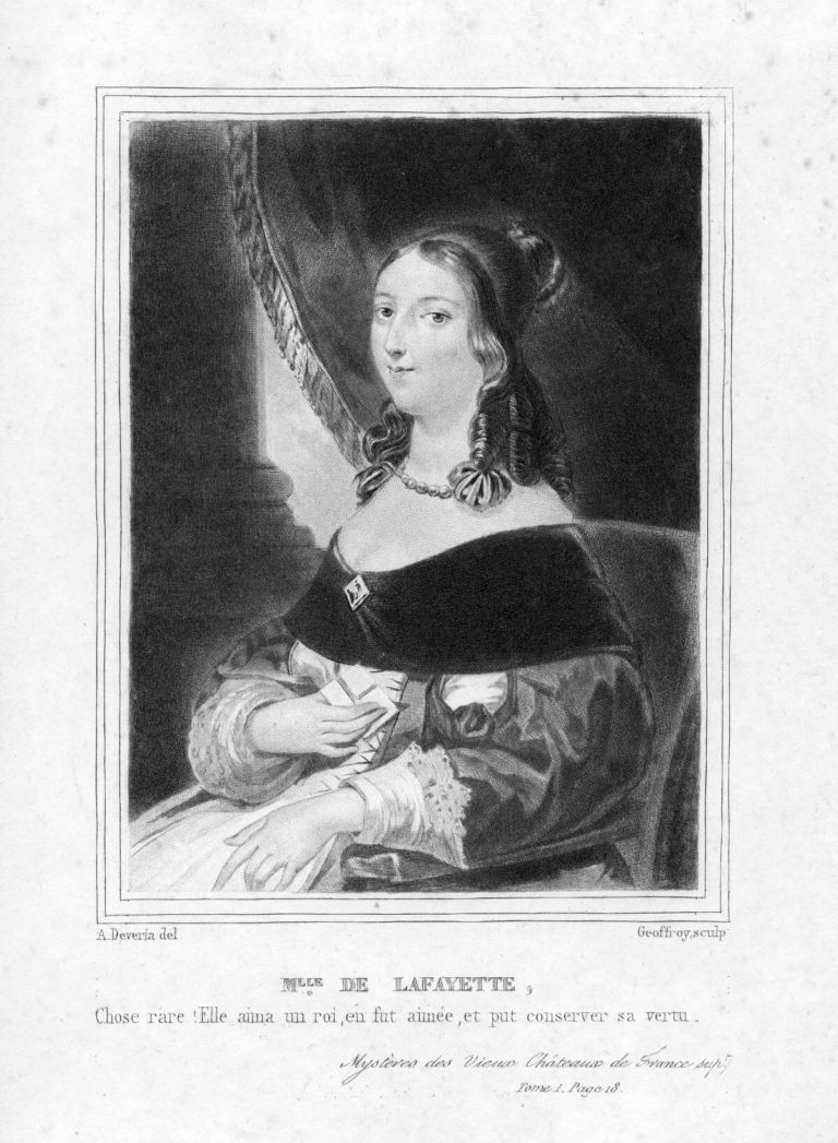 Madame de La Fayette - Portrait gravé par Charles-Michel Geoffroy d'après Achille Devéria