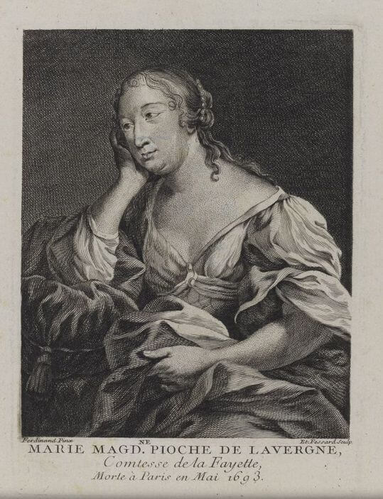 Madame de La Fayette - Portrait gravé par Étienne Fessard d'après Louis Ferdinand Elle the Elder - 1755