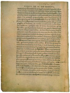 Par diuers moyens on arriue à pareille fin de Michel de Montaigne - Essais - Livre 1 Chapitre 1 - Édition de Bordeaux - 002