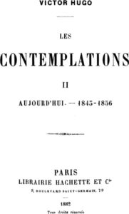 Préface à Les Contemplations de Victor Hugo - Couverture - 1856