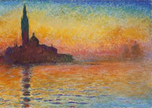 Crépuscule de Guillaume Apollinaire - Peinture de Claude Monet - Saint-Georges-Majeur au crépuscule - 1908