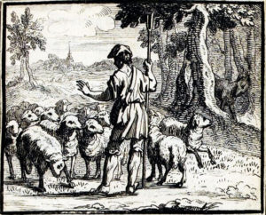 Le Berger et Son Troupeau de Jean de La Fontaine dans Les Fables - Illustration de François Chauveau - 1679