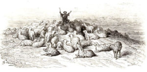Le Berger et Son Troupeau de Jean de La Fontaine dans Les Fables - Illustration de Gustave Doré - 1876