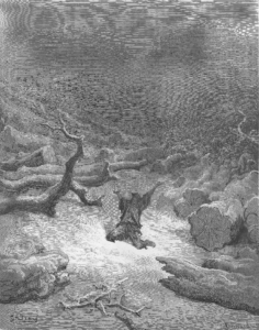 Le Bûcheron et Mercure de Jean de La Fontaine dans Les Fables - Gravure de Gustave Doré - 1876