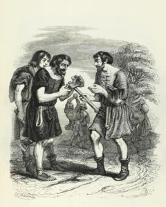 Le Bûcheron et Mercure de Jean de La Fontaine dans Les Fables - Illustration de Grandville - 1840