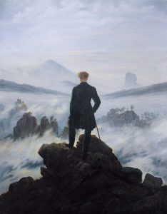 Le Voyageur de Guillaume Apollinaire dans Alcools - Peinture de Caspar David Friedrich - Le voyageur au-dessus de la mer de nuages - 1817