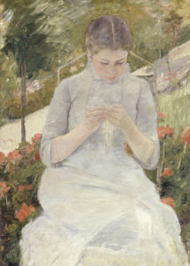 Lise de Victor Hugo dans Les Contemplations - Peinture de Mary Cassatt - Jeune fille au jardin - 1882