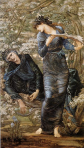 Merlin et La Vieille Femme de Guillaume Apollinaire dans Alcools - Peinture de Sir Edward Coley Burne-Jones - La séduction de Merlin - 1874