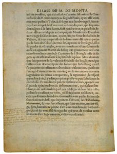 On Est Puny pour S’opiniastrer à une Place sans Raison de Michel de Montaigne - Essais - Livre 1 Chapitre 15 - Édition de Bordeaux - 002