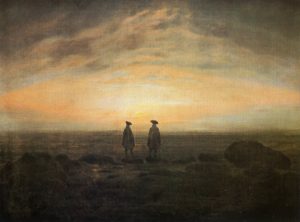 Poème Lu au Mariage d'André Salmon de Guillaume Apollinaire dans Alcools - Peinture de Caspar David Friedrich - Deux hommes à la mer - 1817