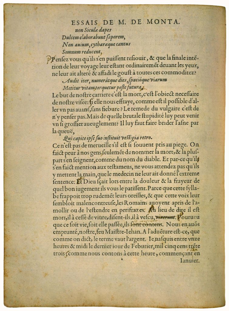 Que Philosopher C’Est Apprendre à Mourir Essai de Michel de Montaigne Essais Livre 1