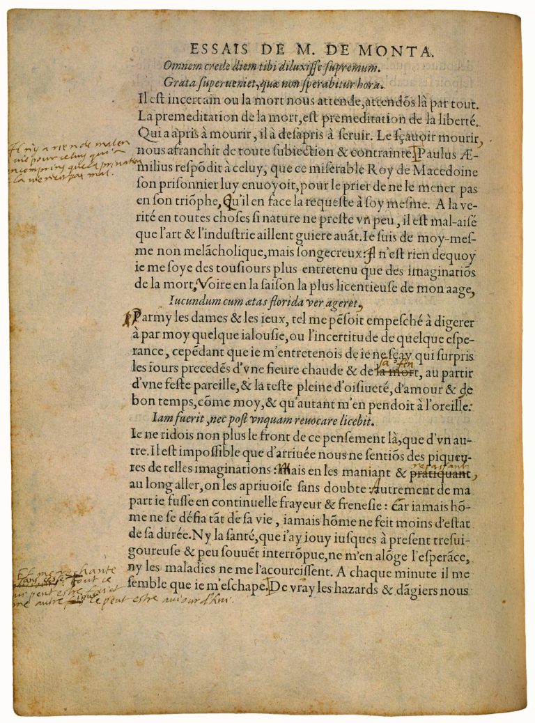 Que Philosopher C’Est Apprendre à Mourir Essai de Michel de Montaigne Essais Livre 1