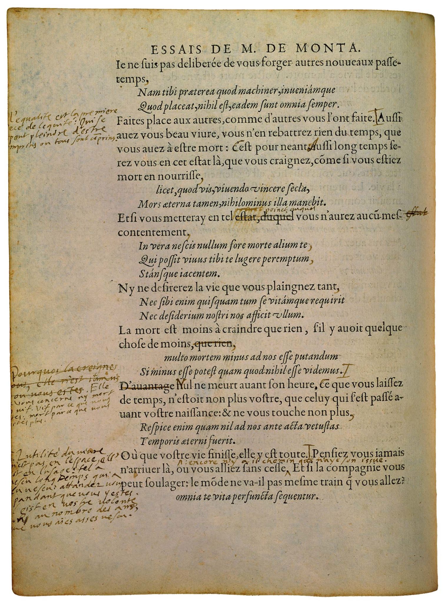 Que Philosopher C’Est Apprendre à Mourir Essai de Michel de Montaigne Essais Livre 1