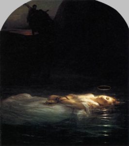 Une Martyre de Charles Baudelaire dans Les Fleurs du Mal - Peinture de Paul Delaroche - La Jeune Martyre - 1855