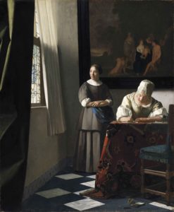 La Servante au Grand Cœur de Charles Baudelaire - Peinture de Johannes Vermeer - Dame écrivant une lettre et sa servante - 1671