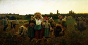 La Vie aux Champs de Victor Hugo - Peinture de Jules Breton - Le Rappel des Glaneuses - 1859