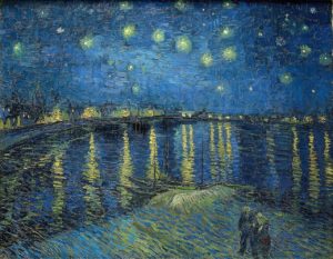 Le Firmament est plein de La Vaste Clarté de Victor Hugo - Peinture de Vincent Van Gogh - Nuit Étoilée sur Le Rhone - 1888