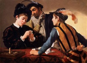 Le Jeu de Charles Baudelaire - Peinture de Caravage - Les Tricheurs - 1594