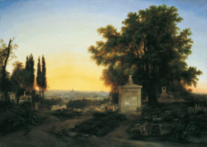 Spleen (J'ai plus de souvenirs...) de Charles Baudelaire - Peinture de Louise-Joséphine Sarazin de Belmont - Paris vu des hauteurs du Père Lachaise - 1859