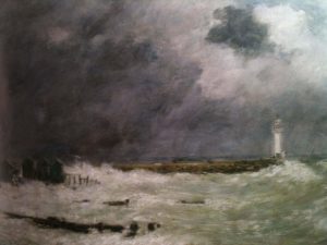 Spleen (Quand le ciel bas et lourd...) de Charles Baudelaire - Peinture de Eugène Boudin - Coup de vent devant Frascati - 1896