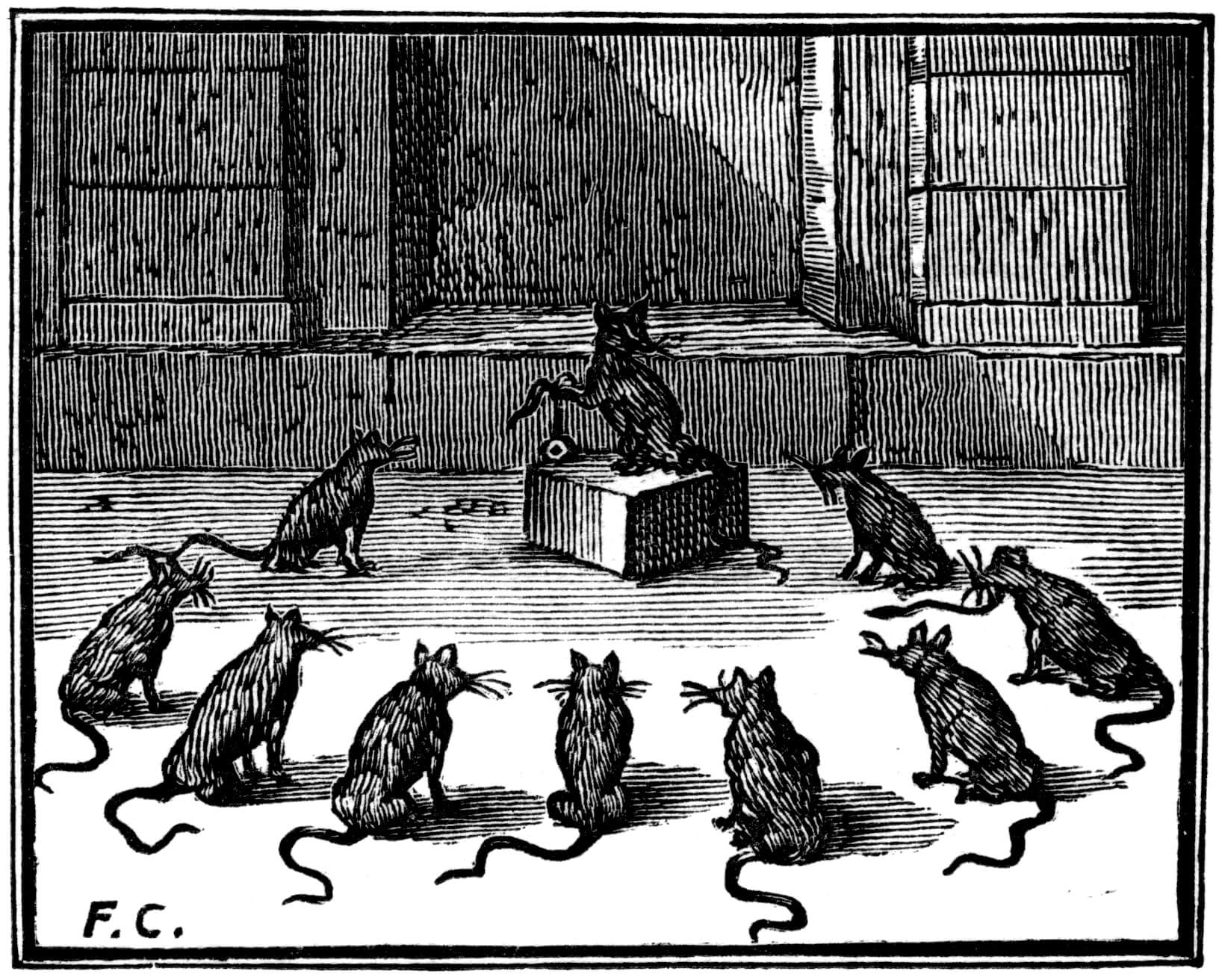 Морали крысиный бег. Совет мышей басня Крылова. Крысиный совет. Совет мышей.